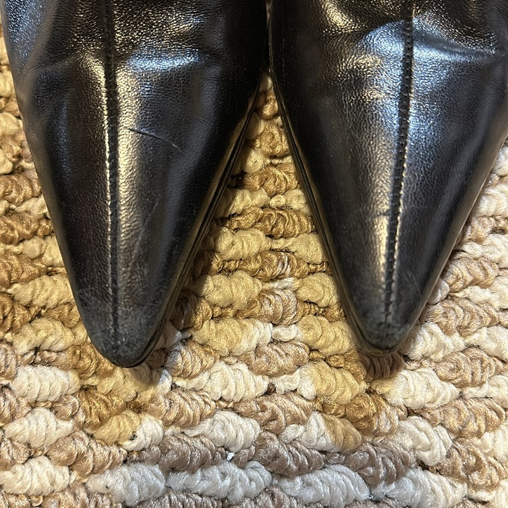 Sexy Gucci ankle boots 6.5 black leather booties heel - Picture 4 of 12